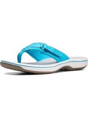 Women's Aqua Synthetic Thong Solid Open Toe Breeze Sea Flip-Flop Casual Shoes